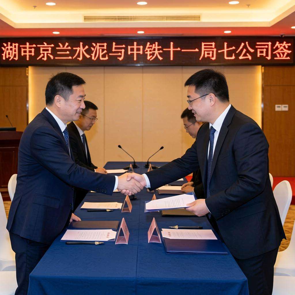 湖北京兰水泥与中铁十一局七公司签署战略合作协议！