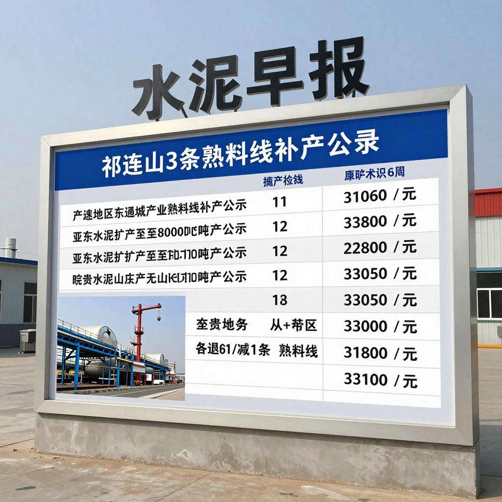 12.18水泥早报:祁连山3条熟料线补产公示;亚东水泥扩产至8000t/d;皖贵各退1条熟料线 12.18水泥早报:祁连山3条熟料线补产公示;亚东水泥扩产至8000t/d;皖贵各退1条熟料线第三张图