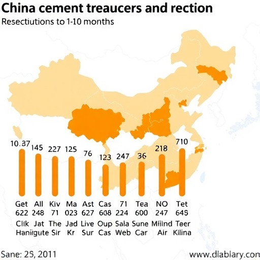 1-10月各地区水泥产量排名！