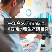 一年产56万m³商混、10万吨水稳生产项目环评受理公示