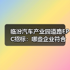临汾汽车产业园道路EPC招标：哪些企业符合条件？（图2）