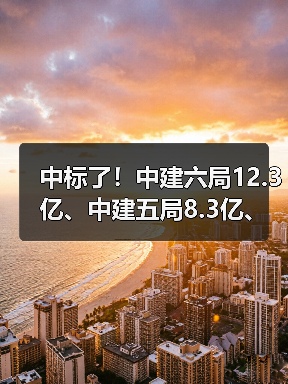 中标了！中建六局12.3亿、中建五局8.3亿、中建四局4.2亿（图4）