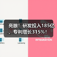 亮眼！研发投入185亿、专利增长315%！